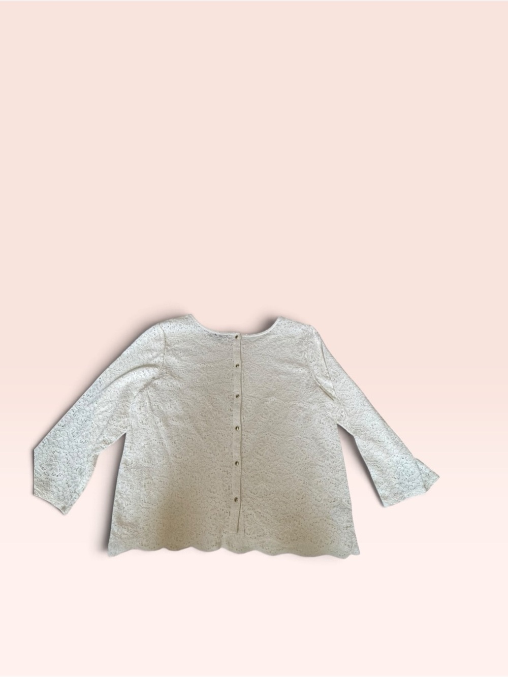LOFT Cream Lace Button-Back Blouse